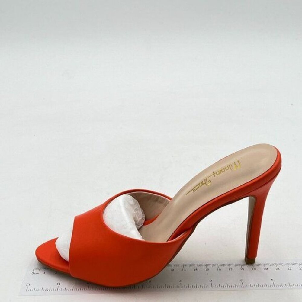 Milooey shoes Women Open Square Toe Heeled Mules One Band Sexy Stiletto